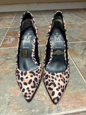 Maker's Leopard Print Pointed Toe Heels - Brown/Black
